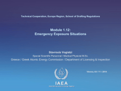 Module 1.14 Emergency Exposure Situations