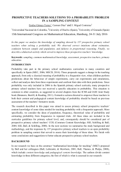 Prospective teachers solutions to a probability problem in a