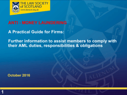ANTI - MONEY LAUNDERING A Practical Guide for Firms: Further