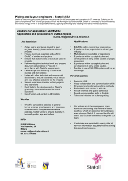 Pipeline and Marine Operation Engineers - Statoil ASA