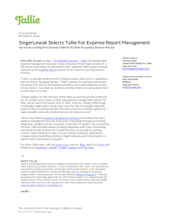 SingerLewak Selects Tallie For Expense Report Management