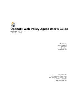 OpenAM Web Policy Agent User`s Guide