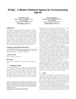 S. Khan and Y. Lesp&eacute;rance. ECASL: A Model of Rational Agency for