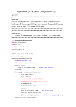 Agent Labs (JADE, JAVA, OWL)101525004 詹謹維 AgentLab1