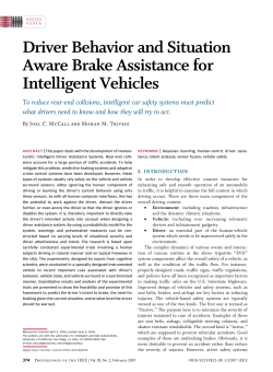 Driver Behavior and Situation Aware Brake Assistance for Intelligent