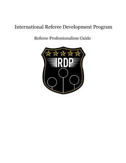 Professionalism Guide - International Referee Development Program