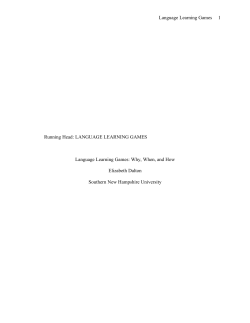 LANGUAGE LEARNING GAMES Language Learning Games