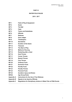PART VI WATER POLO RULES 2015
