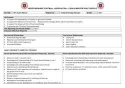 HFA Coach Mentor Role Brief