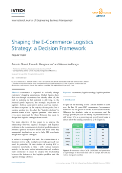 Shaping the E-Commerce Logistics Strategy: a Decision Framework