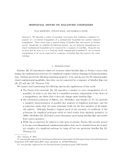 SIMPLICIAL MOVES ON BALANCED COMPLEXES 1. Introduction