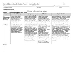 Formal Observation/Evaluation Rubric
