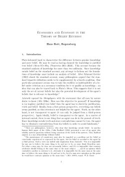 Economics and Economy in the Theory of Belief Revision
