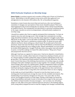 With Particular Emphasis on Worship Songs