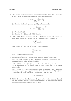 Exercise 5 Advanced SDPs 1. Let G be a non