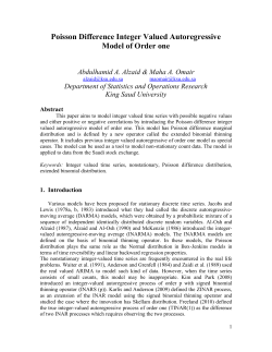 Poisson Difference Integer Valued Autoregressive Model of