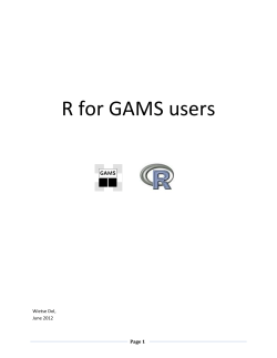 Advanced GAMS and R