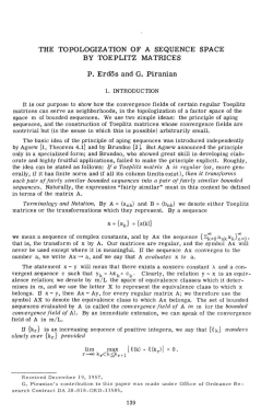 THE TOPOLOGIZATION OF A SEQUENCE SPACE BY TOEPLITZ