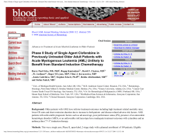 Phase II Study of Single Agent Clofarabine in