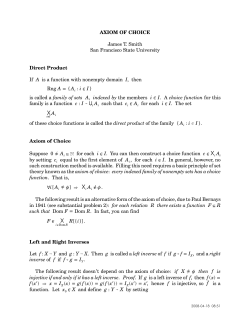 AXIOM OF CHOICE James T. Smith San Francisco State University