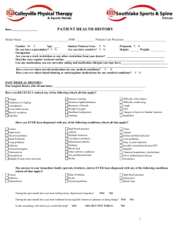 PATIENT HEALTH HISTORY - Colleyville Physical Therapy