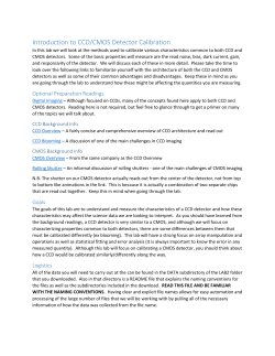 Lab 2: CCD/CMOS Detector Characterization