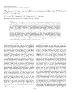 Comeau, S., PJ Edmunds, NB Spindel, and RC Carpenter. The