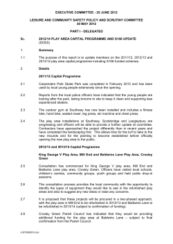 play area capital programme - Three Rivers District Council