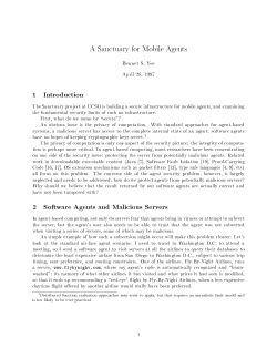 1 Introduction 2 Software Agents and Malicious Servers
