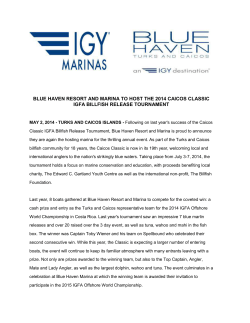 blue haven resort and marina to host the 2014 caicos classic igfa