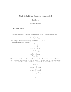 Math 230a Extra Credit for Homework 4