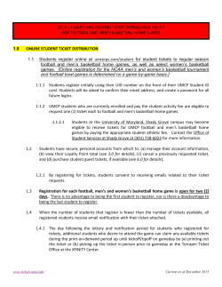 Student Ticket Policy