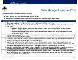 The Sales Manager Assessment Tool has Two Parts