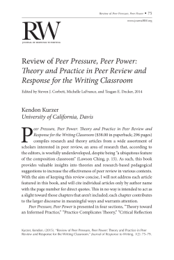 Review of Peer Pressure, Peer Power: Theory and Practice in Peer