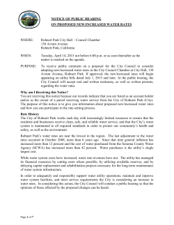 Public Hearing Notice for New/Increased Water Rates