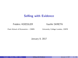 Selling with Evidence - American Economic Association
