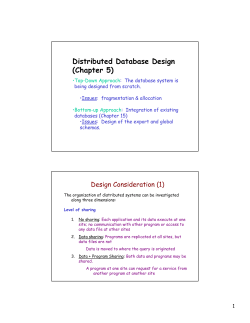 Distributed Database Design (Chapter 5)