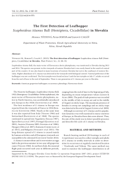 The First Detection of Leafhopper Scaphoideus titanus Ball