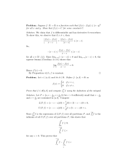 Problem. Suppose f : R &rarr; R is a function such that |f(x)&minus;f(y)|&le;|x&minus;y
