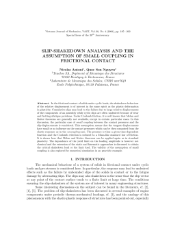 slip-shakedown analysis and the assumption of small coupling in