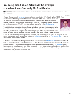 the strategic considerations of an early 2017 notification