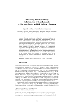 Introducing Archetype Theory to Information Systems
