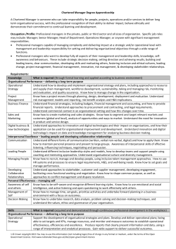 Chartered Manager Degree Apprenticeship Standard