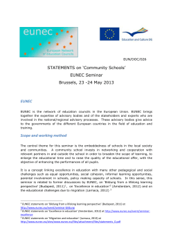 Statements community schools (Brussels 2013)