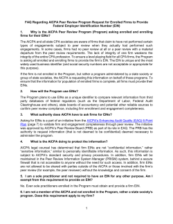 1 FAQ Regarding AICPA Peer Review Program Request for