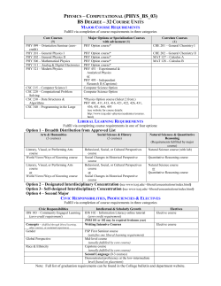Physics &ndash; Computational (PHYS_BS_03) BS Degree &ndash; 32 Course