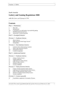 Lottery and Gaming Regulations 2008