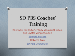 SD PBS Coaches* Training