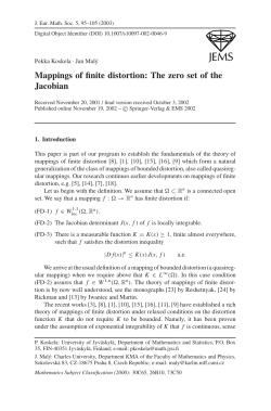 Mappings of finite distortion: The zero set of the Jacobian