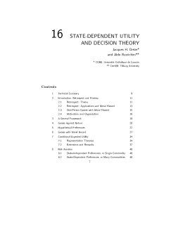 16 STATE-DEPENDENT UTILITY AND DECISION THEORY